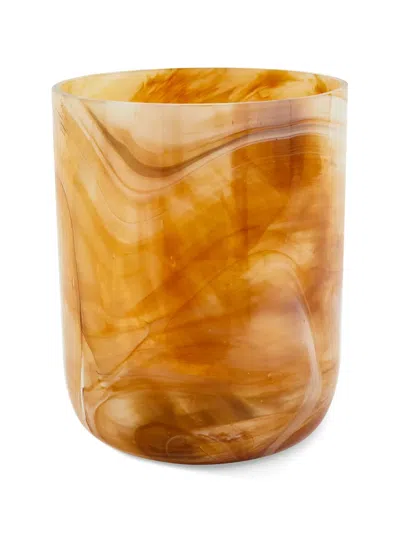 Polspotten Medium Marbled-glass Vase In Orange