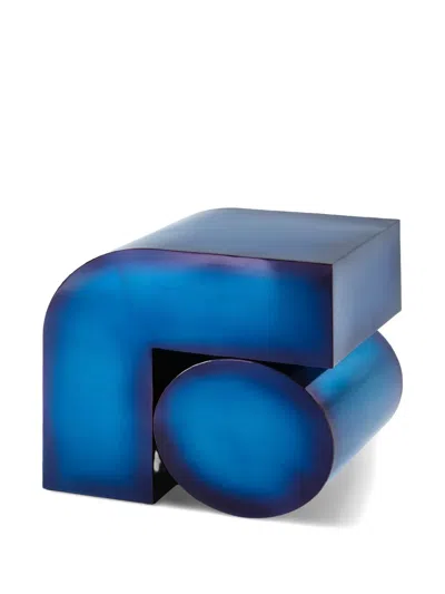 Polspotten Metallic Geometric Side Table In Blue