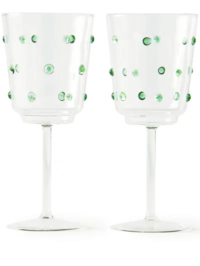 Polspotten Nob Wineglass (set Of Two) In White