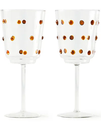 Polspotten Nob Wineglass (set Of Two) In White