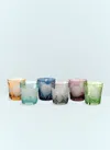 Polspotten Peony Set Of 6 Frosted Water Glasses In Multicolour