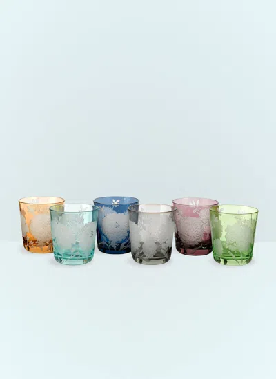 Polspotten Peony Set Of Six Tumblers In Multicolour
