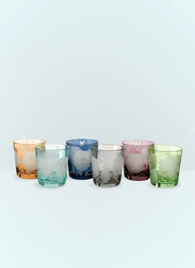 Polspotten Peony Set Of Six Tumblers In Multi