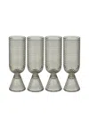 Polspotten Rooftop Champagne Glasses (set Of Four) In Gray