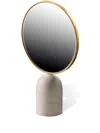 Polspotten White Round Mirror With Marble Base In White