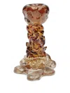 Polspotten Sculptural Glass Candle Holder In Brown