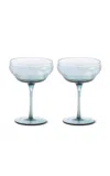 Polspotten Set-of-two Glass Coupe Glasses In Blue