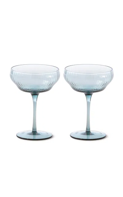 Polspotten Set-of-two Glass Coupe Glasses In Blue