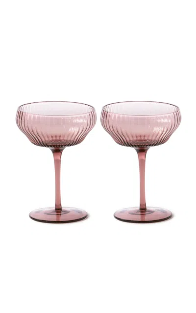Polspotten Set-of-two Glass Coupe Glasses In Pink