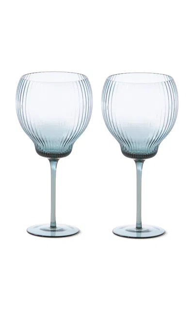 Polspotten Set-of-two Glass Wine Glasses In Light Blue