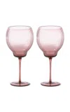 Polspotten Set-of-two Glass Wine Glasses In Pink