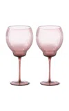 Polspotten Set-of-two Glass Wine Glasses In Purple