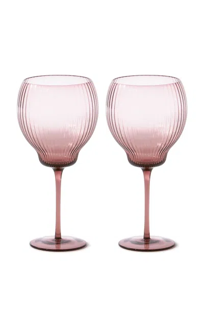 Polspotten Set-of-two Glass Wine Glasses In Purple