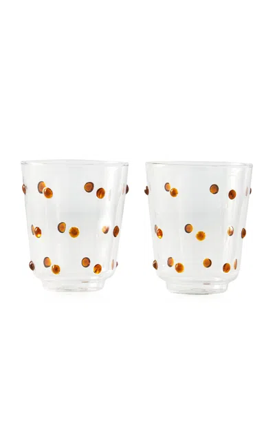 Polspotten Set-of-two Nob Glass Tumblers In White