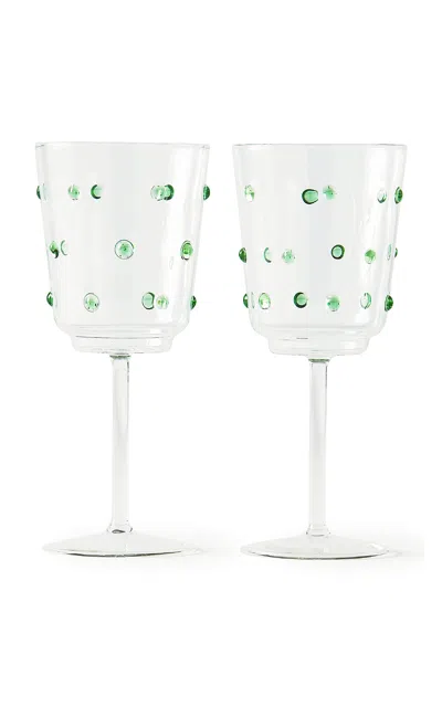 Polspotten Set-of-two Nob Wine Glasses In Multi