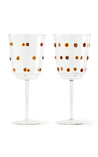 Polspotten Set-of-two Nob Wine Glasses In White