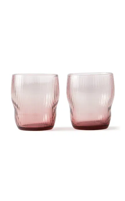 Polspotten Set-of-two Pum Glass Tumblers In Pink