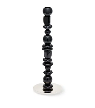 Polspotten Small Beads Candle Holder In Black