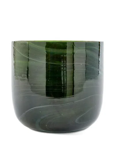 Polspotten Small Marble Glass Vase In Green