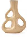 Polspotten Small Three Ears Ceramic Vase (21cm X 9cm) In Neutrals