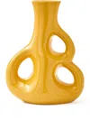 Polspotten Small Three Ears Stoneware Vase (21cm) In Yellow