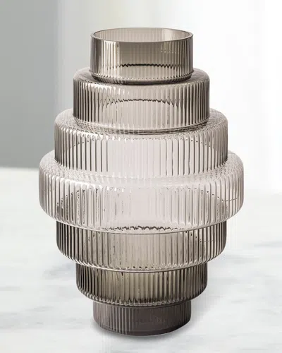 Polspotten Steps Vase - 12" In Gray