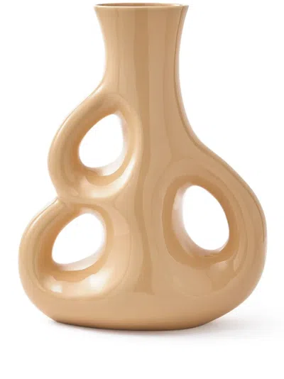 Polspotten Three Ears Ceramic Vase (50.5cm X 22cm) In Neutrals