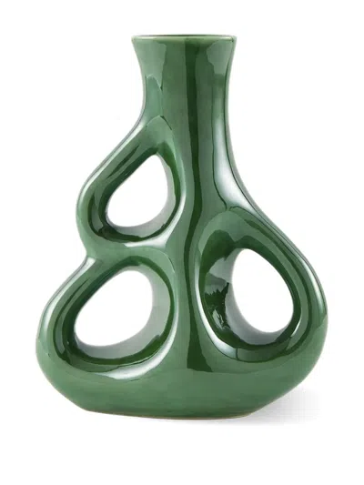 Polspotten Three Ears Vase (21cm X 9cm) In Green