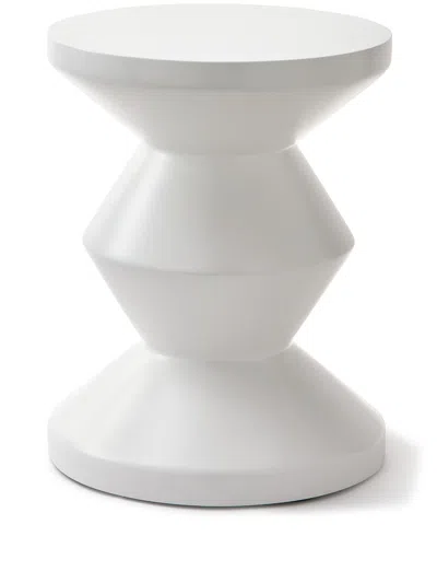 Polspotten White Zig Zag Lacquered Stool