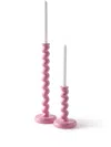 Polspotten Xl Twister Matte-finish Candle Holder In Pink