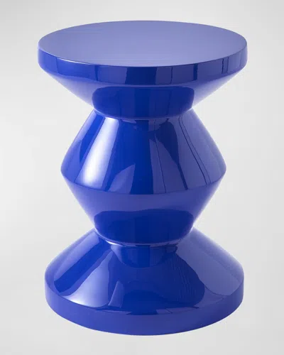 Polspotten Zig Zag Stool In Dark Blue