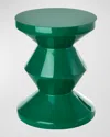 Polspotten Zig Zag Stool In Emerald Green