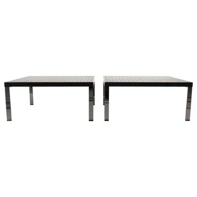 Pre-owned Poltrona Frau 2014  Geometrie Coffee Tables In Ebonized Wood W/ Steel Base 30in In Brown