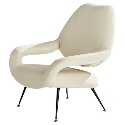 Pre-owned Poltrona Frau Gastone Rinaldi, "du55a" Lounge Chair, Leather, Metal, Brass, Italy, 1990s In Sand