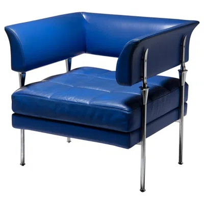 Pre-owned Poltrona Frau Hydra Blue Lounge Chair By Luca Scacchetti For , Italy, 1990s