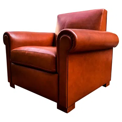 Pre-owned Poltrona Frau Italian Midcentury Leather Armchair In The Style Of , 1970s In Red