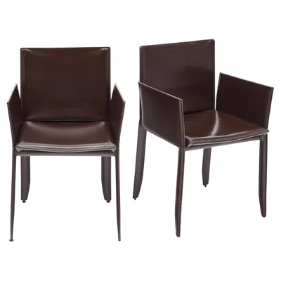 Pre-owned Poltrona Frau Italian Period Mid-century  Armchairs In Black