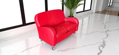 Pre-owned Poltrona Frau Italian Red Leather Sofa Daisy By , Italy 2008