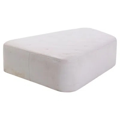 Pre-owned Poltrona Frau Italian White Leather Ottoman
