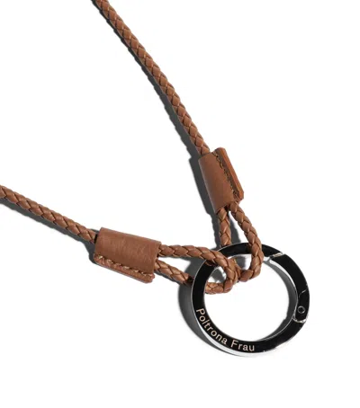 Poltrona Frau Leather Woven Keychain In Multi