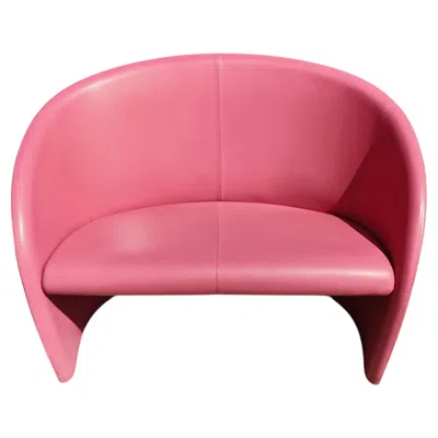 Pre-owned Poltrona Frau Loveseat "intervista" By  In Pink Leather, Italy 1989