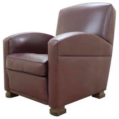 Pre-owned Poltrona Frau Model Tabarin Leather Armchair Red Bordeaux