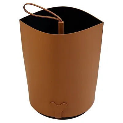Pre-owned Poltrona Frau Modern Vintage  Cognac Brown Umbrella Stand Cane Holder 2000s Italy