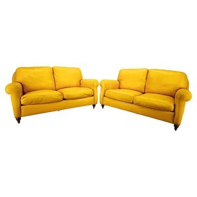 Pre-owned Poltrona Frau Pair Of  George Leather Sofas, Italy, 1992 In Brown