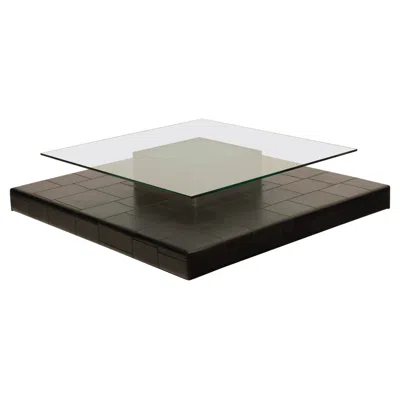 Pre-owned Poltrona Frau Tito Agnoli Postmodern Italian Peccari Leather Coffee Table For Caleido, 1970 In Black