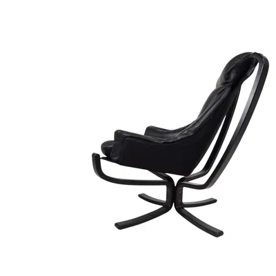 Pre-owned Poltrona Frau Viking Leather Lounge Chair By Sigurd Resell, 1970 In Black