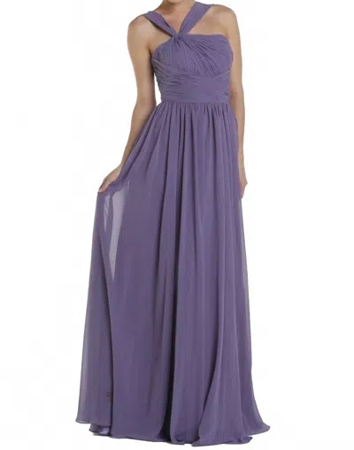 Poly Usa One Strap Chiffon Gown In Dusty Lilac In Purple