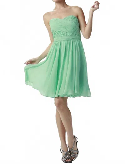 Poly Usa Ruched Short Strapless Sweetheart Dress In Mint Green