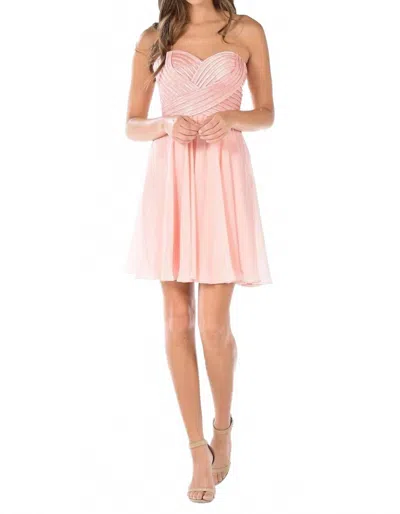 Poly Usa Sequined Top Short Strapless Dress In Light Pink