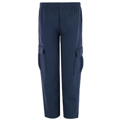 Polysar Women's Plus Size Cargo Pocket Sweat Pants In Blue